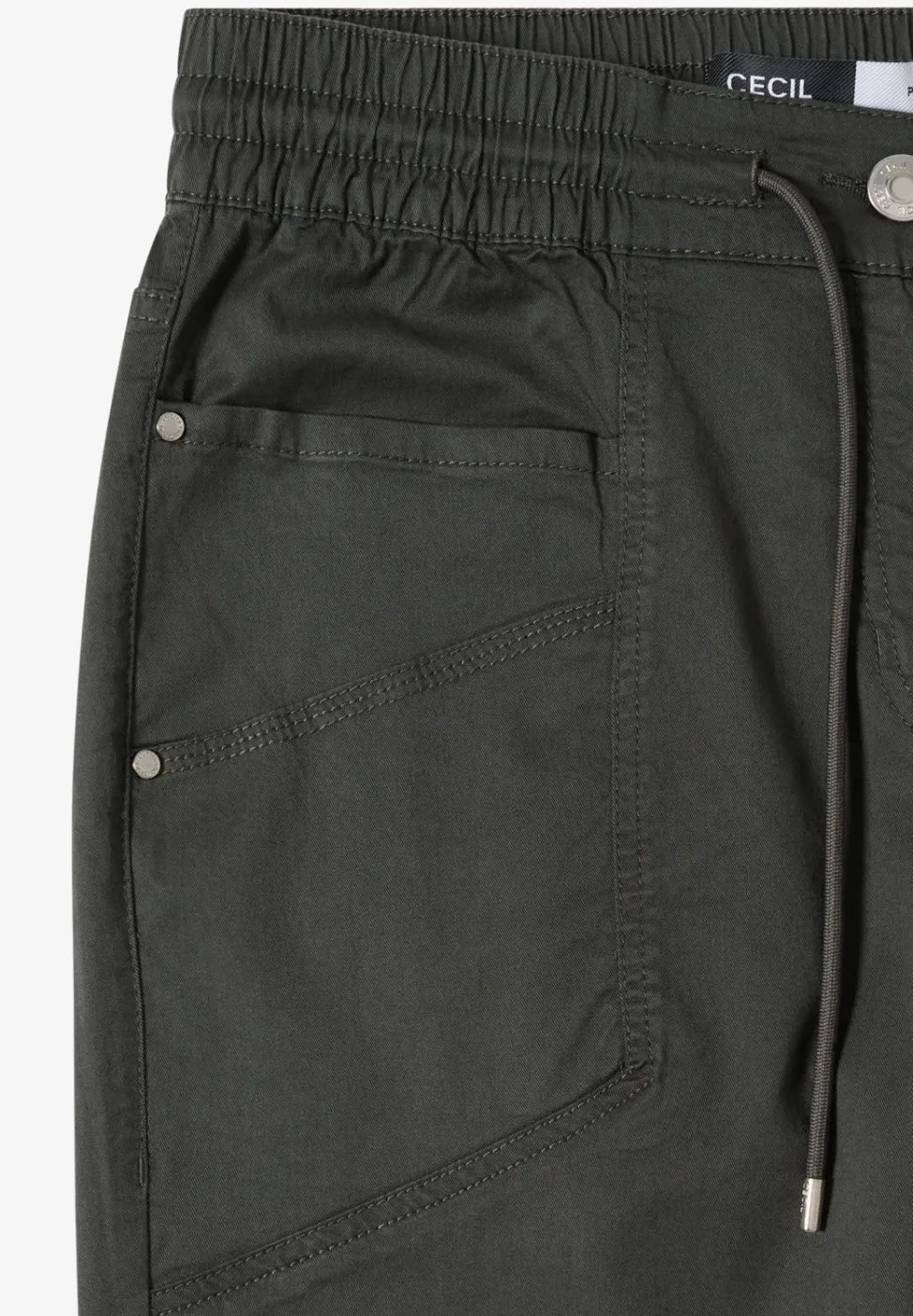 Mid Waist Slim Leg Hose im Washed-Look