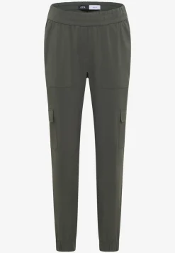 Mid Waist Slim Leg Hose im Cargo-Look