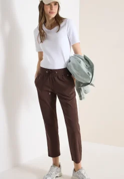 Mid Waist Slim Leg Hose im Casual Fit