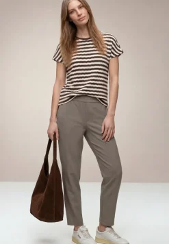 Mid Waist Slim Leg Hose im Loose Fit