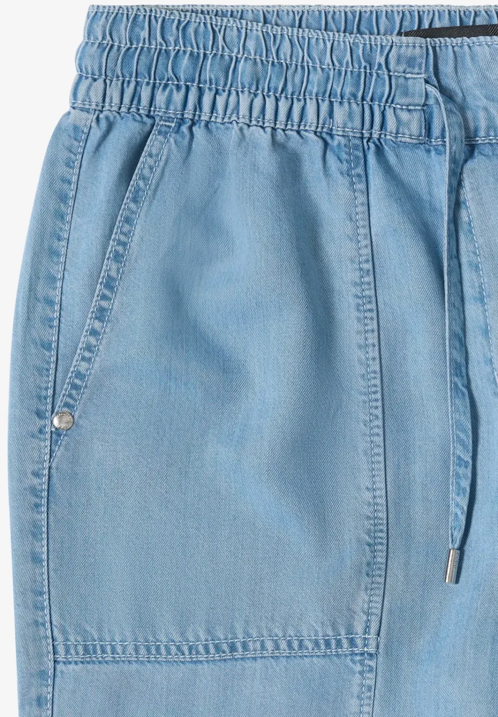 Mid Waist Slim Leg Hose im Washed-Look