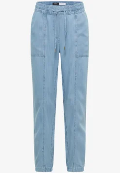 Mid Waist Slim Leg Hose im Washed-Look