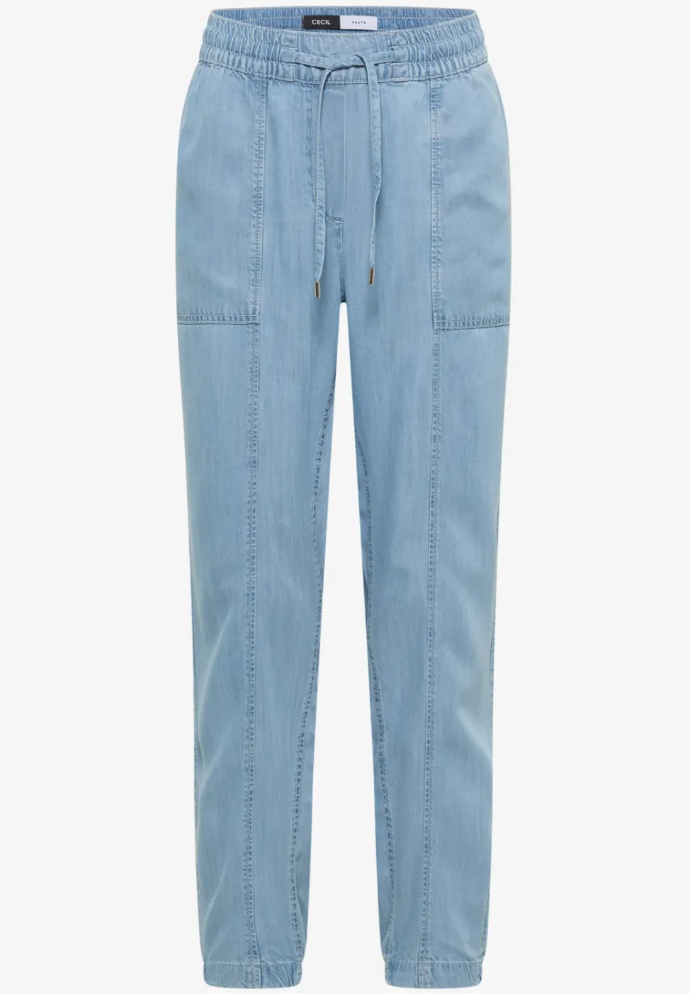 Mid Waist Slim Leg Hose im Washed-Look