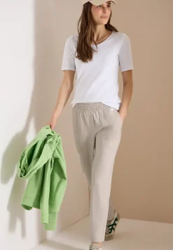 Mid Waist Slim Leg Hose im Casual Fit