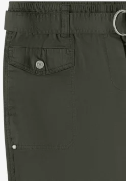 Mid Waist Slim Leg Hose im Loose Fit