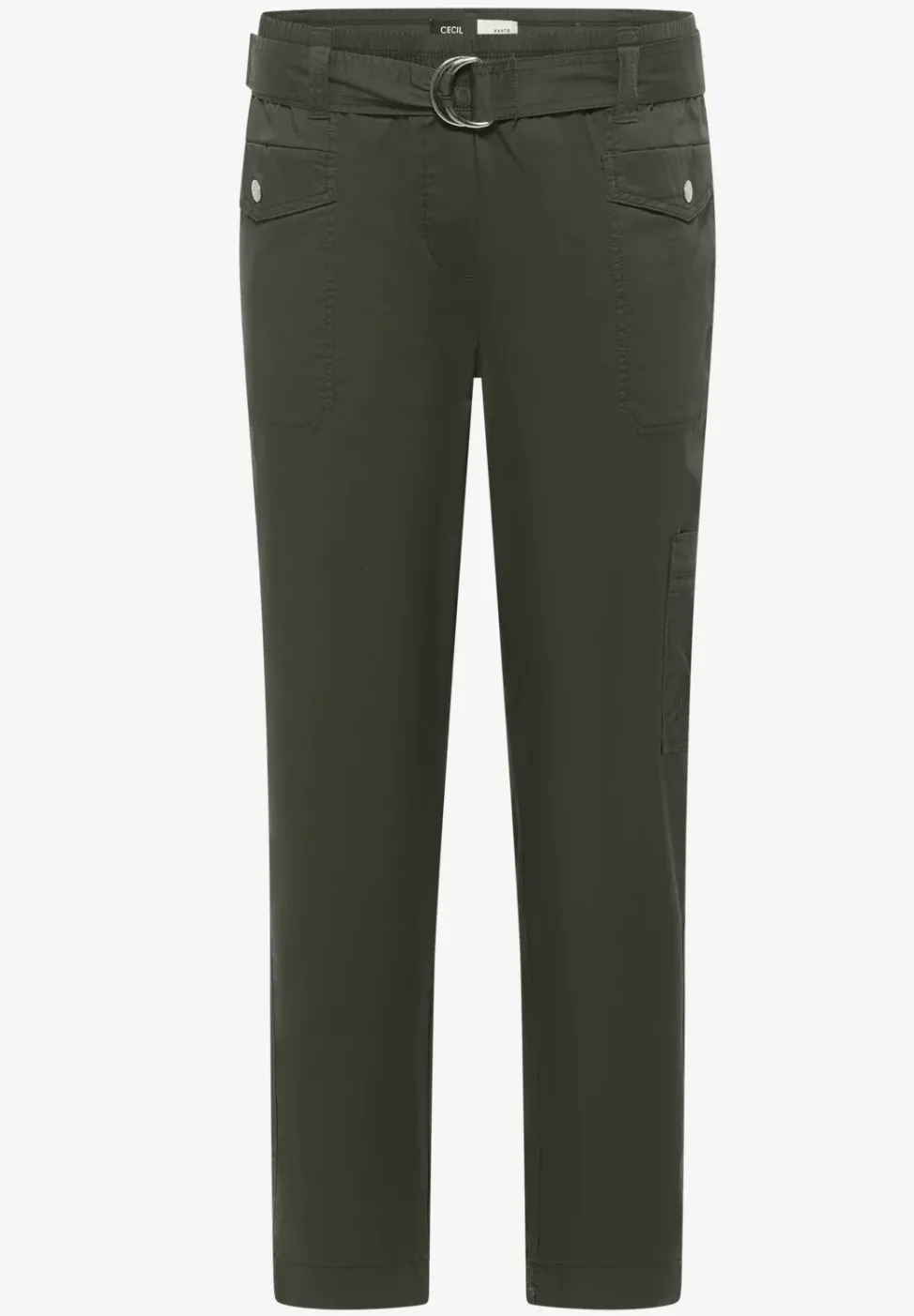 Mid Waist Slim Leg Hose im Loose Fit