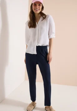 Mid Waist Slim Leg Hose im Casual Fit