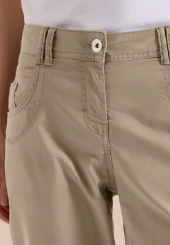 Mid Waist Slim Leg Hose im Casual Fit