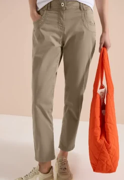 Mid Waist Slim Leg Hose im Casual Fit