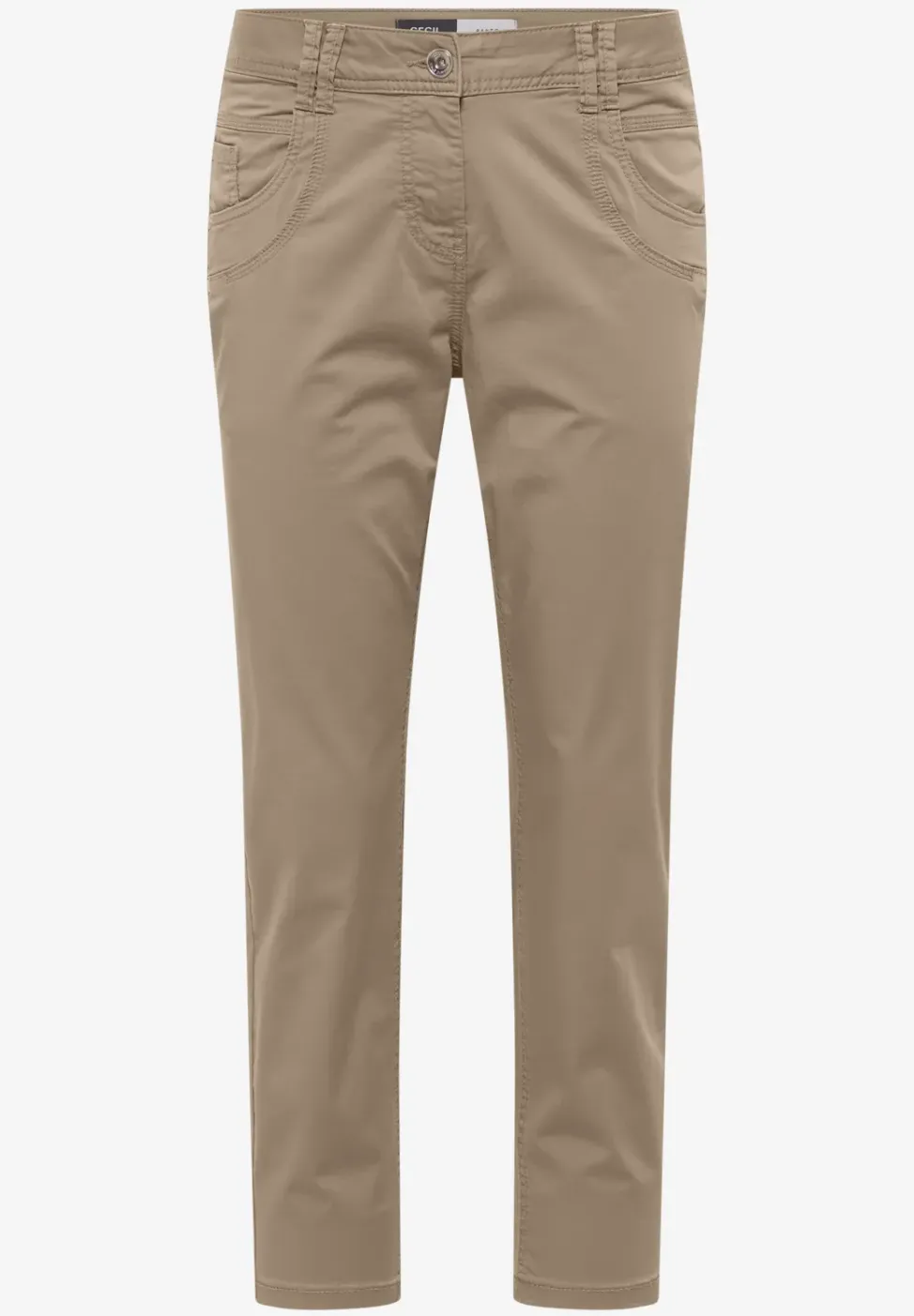 Mid Waist Slim Leg Hose im Casual Fit