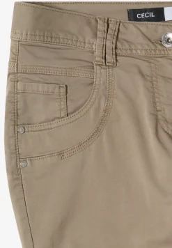 Mid Waist Slim Leg Hose im Casual Fit