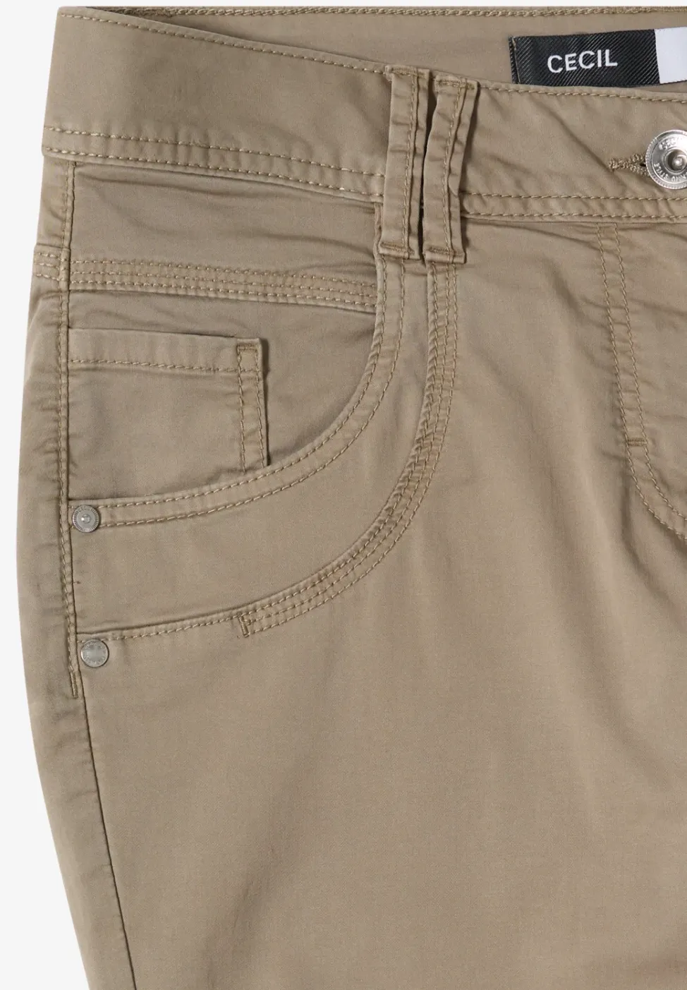 Mid Waist Slim Leg Hose im Casual Fit