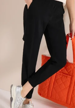 Mid Waist Slim Leg Hose im Cargo-Look