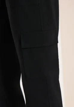 Mid Waist Slim Leg Hose im Cargo-Look