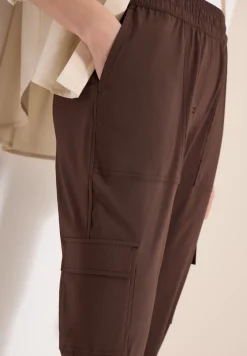 Mid Waist Slim Leg Hose im Cargo-Look