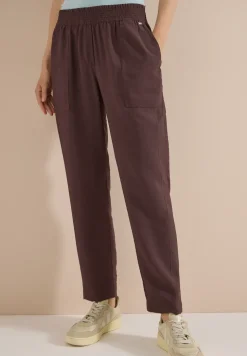 Mid Waist Slim Leg Hose im Loose Fit