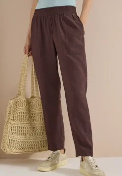 Mid Waist Slim Leg Hose im Loose Fit