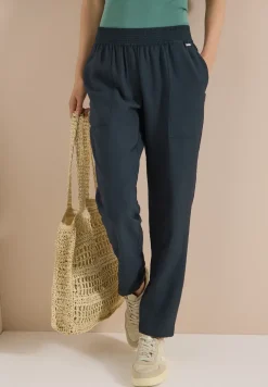 Mid Waist Slim Leg Hose im Loose Fit