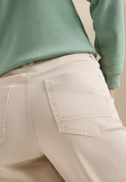 Mid Waist Slim Leg Hose im Casual Fit