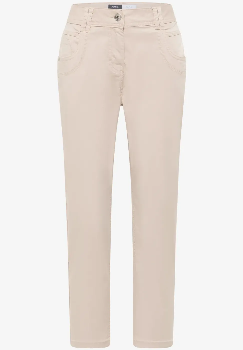 Mid Waist Slim Leg Hose im Casual Fit