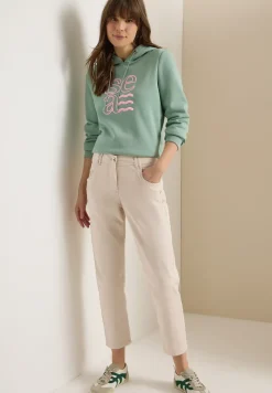 Mid Waist Slim Leg Hose im Casual Fit