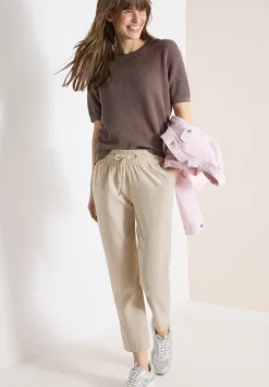Mid Waist Slim Leg Hose im Casual Fit