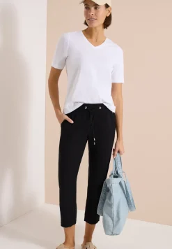 Mid Waist Slim Leg Hose im Casual Fit