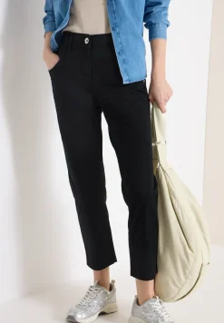 Mid Waist Slim Leg Hose im Casual Fit