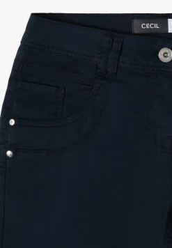 Mid Waist Slim Leg Hose im Casual Fit