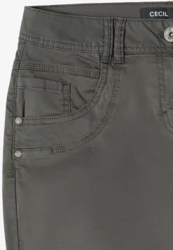 Mid Waist Slim Leg Hose im Casual Fit