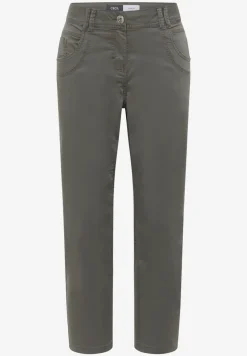 Mid Waist Slim Leg Hose im Casual Fit