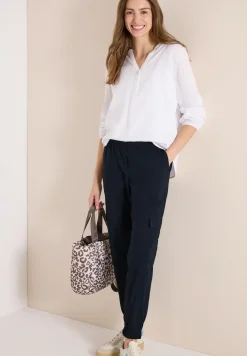 Mid Waist Slim Leg Hose im Cargo-Look