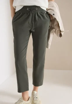 Mid Waist Slim Leg Hose im Casual Fit