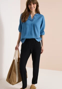 Mid Waist Slim Leg Hose im Casual Fit
