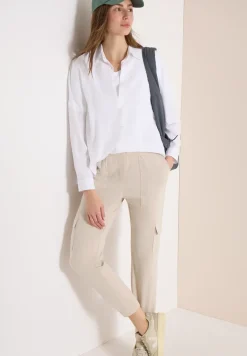 Mid Waist Slim Leg Hose im Cargo-Look