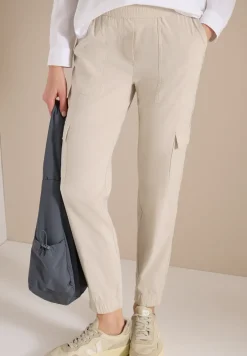 Mid Waist Slim Leg Hose im Cargo-Look