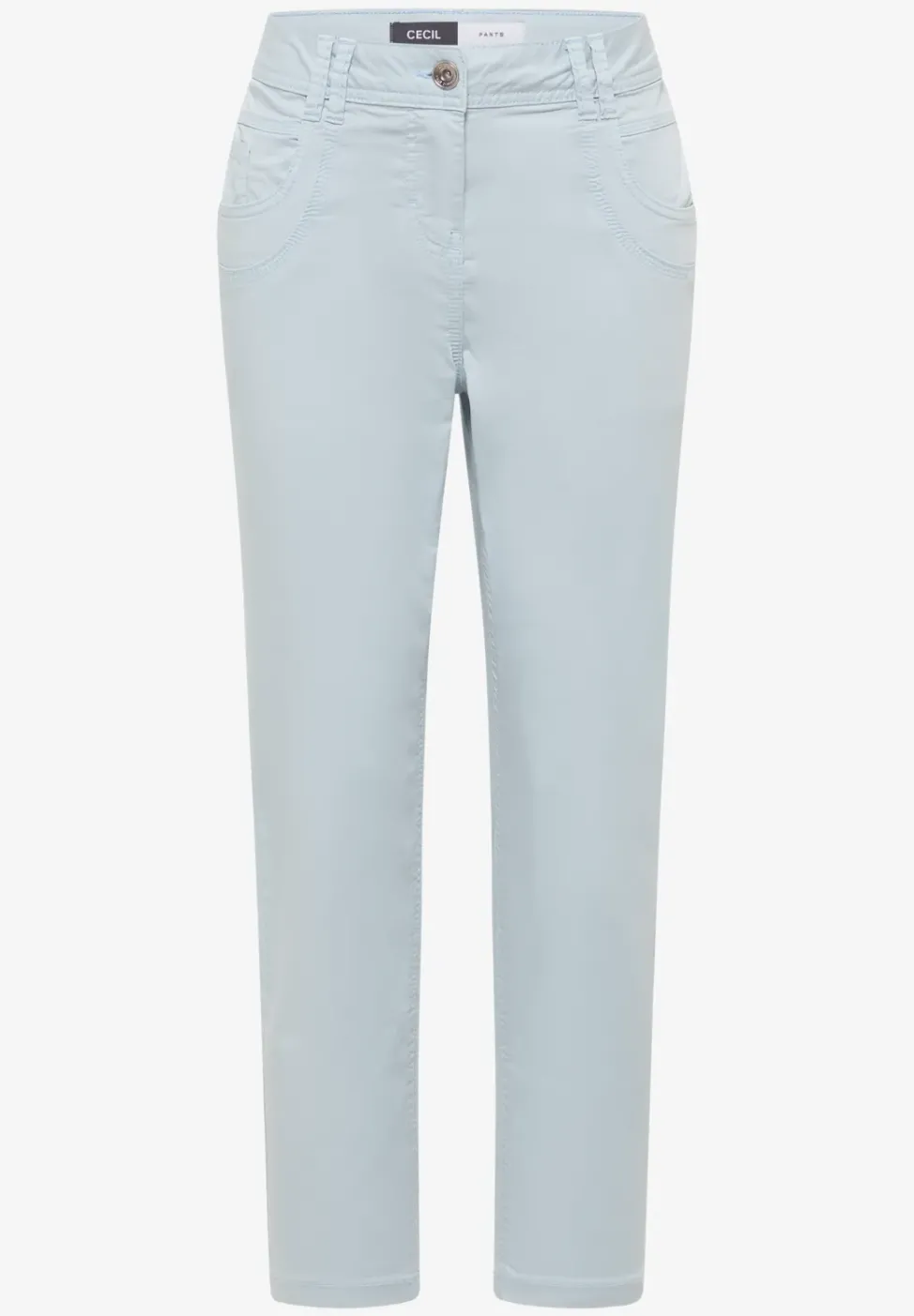 Mid Waist Slim Leg Hose im Casual Fit