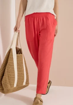 Mid Waist Slim Leg Hose im Loose Fit