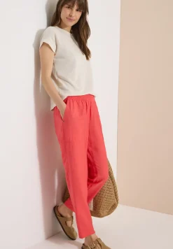 Mid Waist Slim Leg Hose im Loose Fit