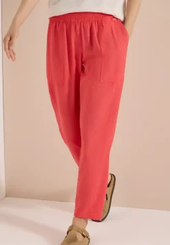 Mid Waist Slim Leg Hose im Loose Fit