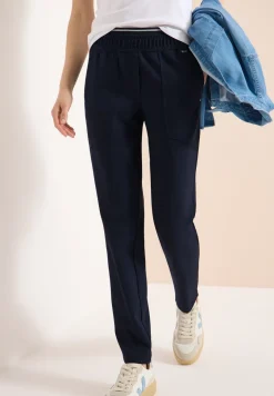 Mid Waist Slim Leg Hose im Casual Fit