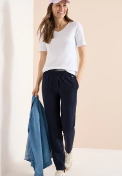 Mid Waist Slim Leg Hose im Casual Fit