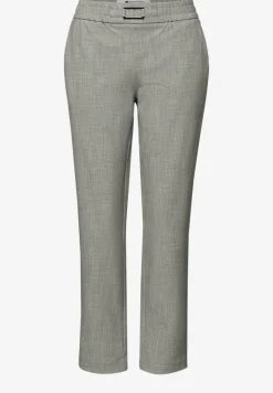 Mid Waist Slim Leg Hose mit Schnalle