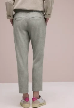 Mid Waist Slim Leg Hose mit Schnalle