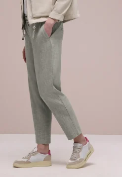 Mid Waist Slim Leg Hose mit Schnalle