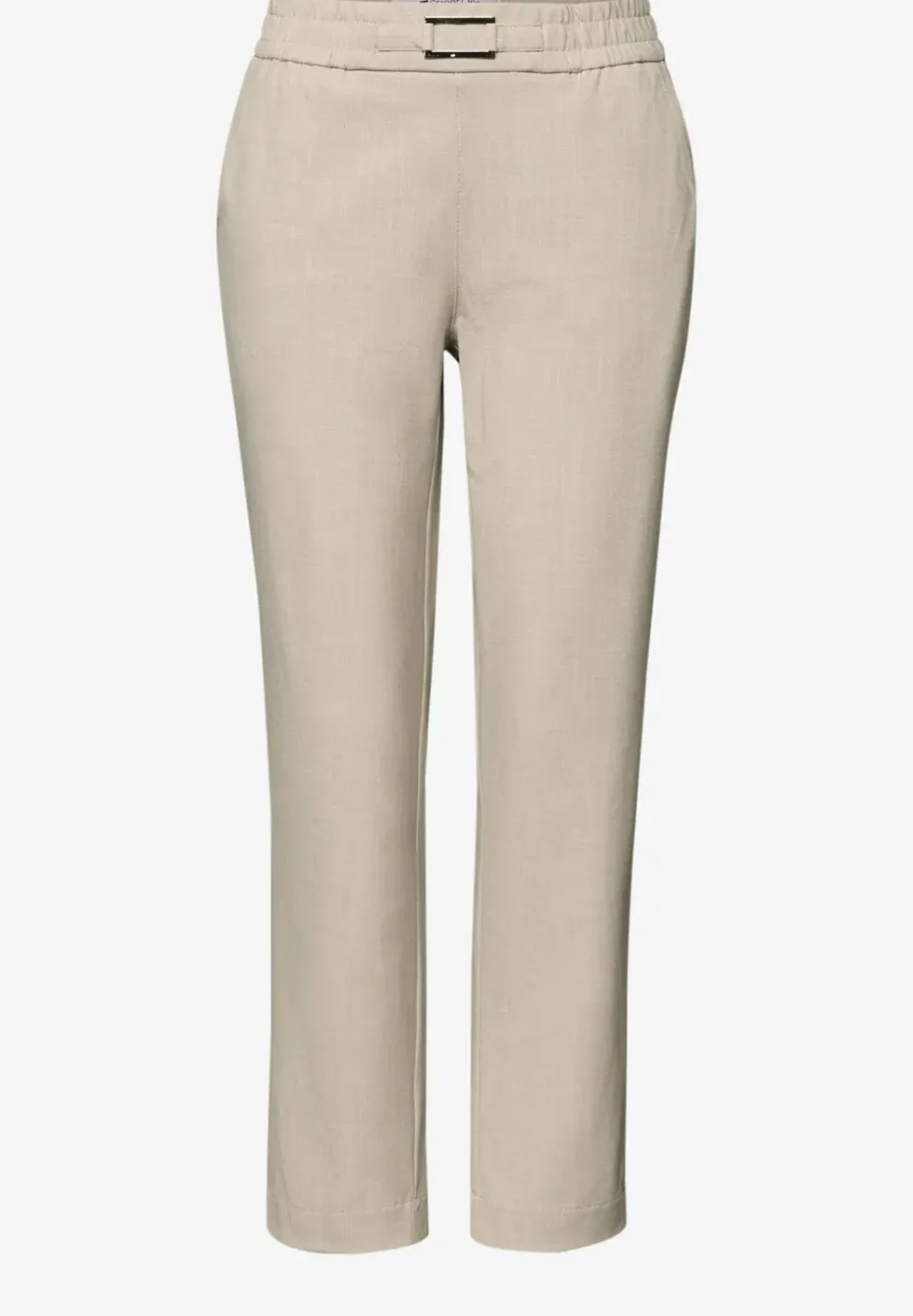 Mid Waist Slim Leg Hose mit Schnalle