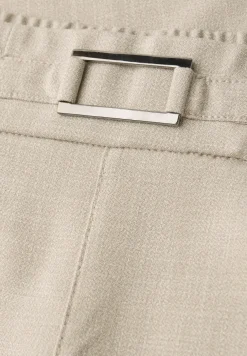 Mid Waist Slim Leg Hose mit Schnalle