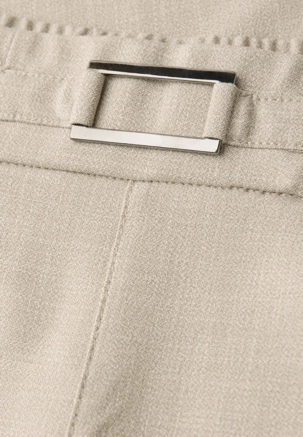 Mid Waist Slim Leg Hose mit Schnalle