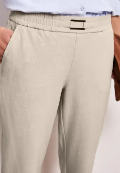 Mid Waist Slim Leg Hose mit Schnalle