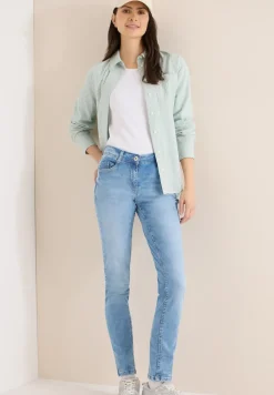 Mid Waist Slim Leg Jeans im Slim Fit